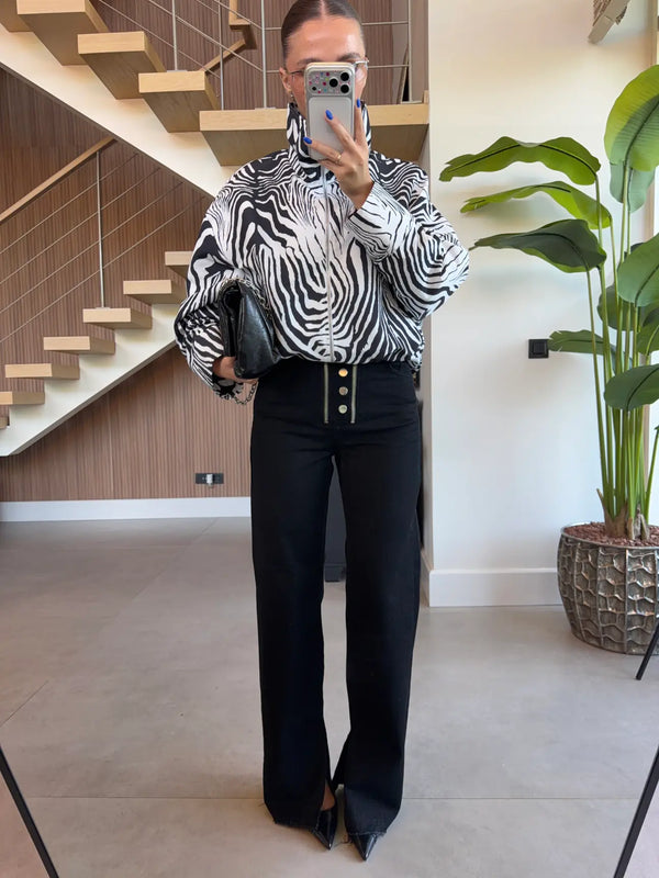 Zebra Bomber Jacket