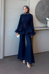 Zeena chiffon set كحلي