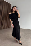 فستان قماش off shoulder