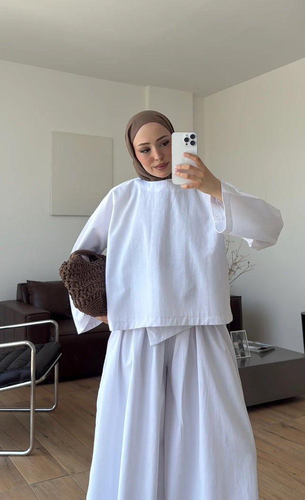 طقم مع شال عالخصر
