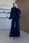 Zeena chiffon set كحلي