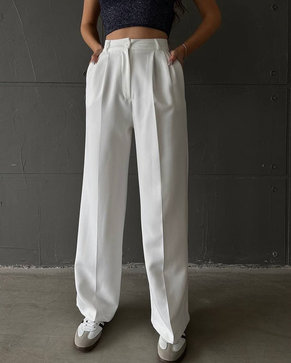 بنطلون قماش عريض