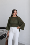 Metallic Open-Knit Sweater