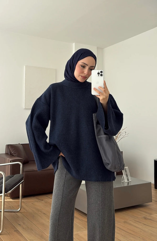 Oversized Ribbed Knit Sweater