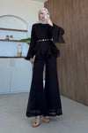 Zeena chiffon set بني