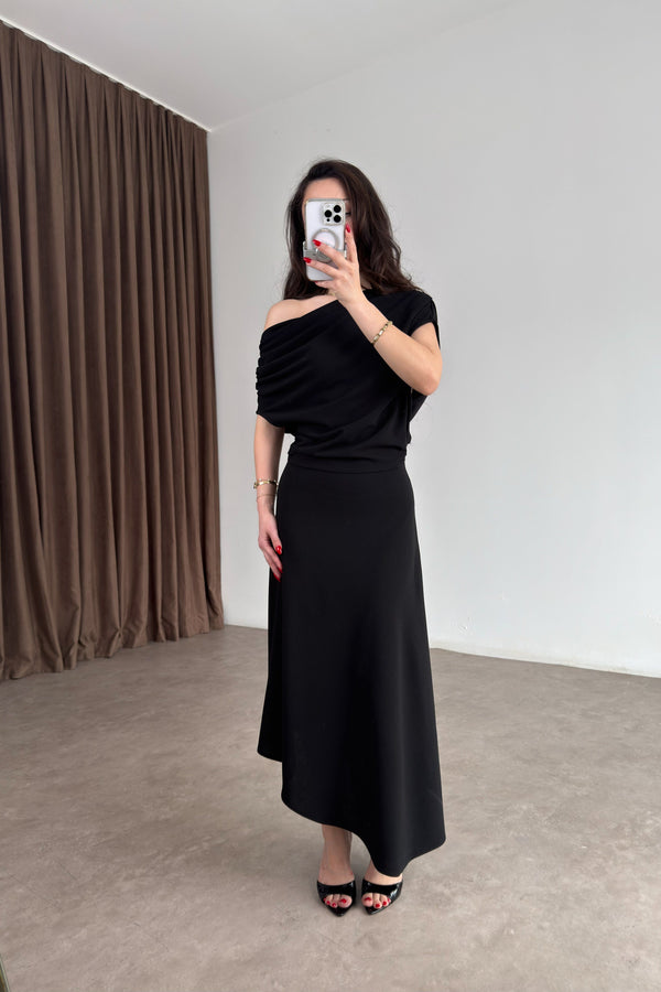 فستان قماش off shoulder