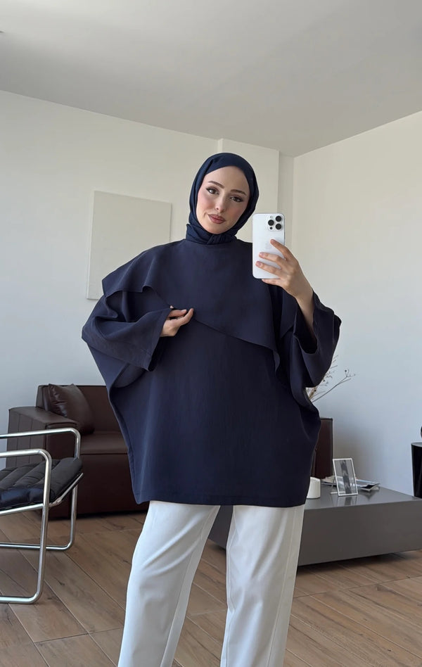 بلوزة مع شال