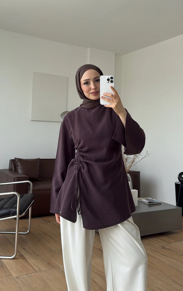 بلوزة مع ربطة خصر
