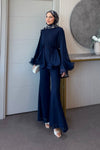 Zeena chiffon set كحلي