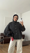 قميص اسود  Snap Polka Dot كاجول