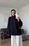 Oversized Zip-Up Knit Cardigan