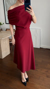 فستان كلاسيكي انيق off shoulder