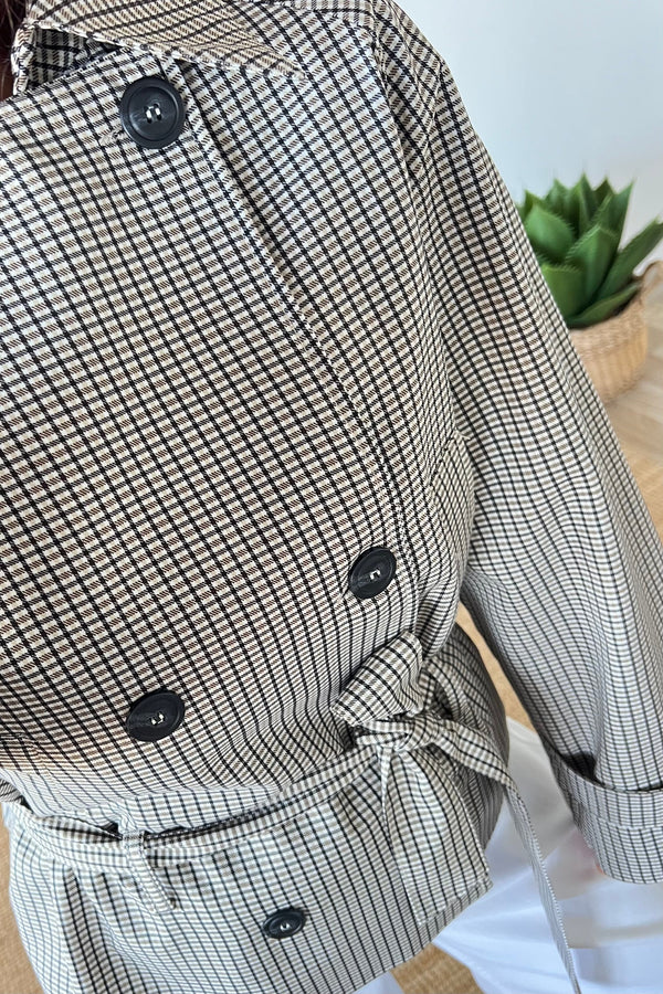 Checked Short Trenchcoat