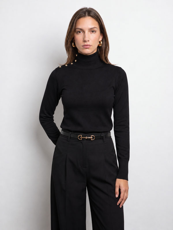Classic High Neck Knit Sweater