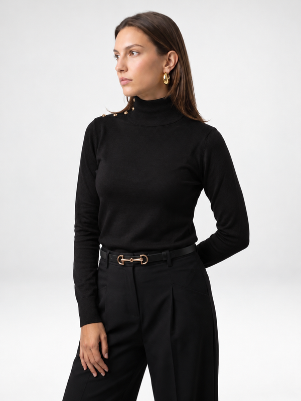 Classic High Neck Knit Sweater