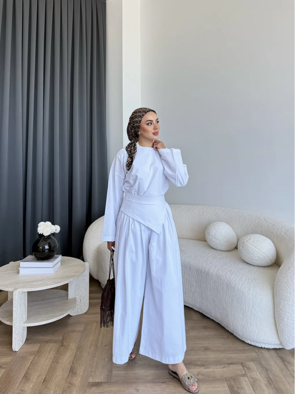 طقم مع شال عالخصر