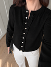 Ruffle Detail Buttoned Cardigan