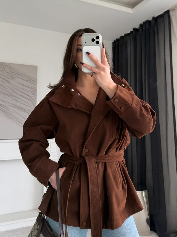 Suede Belted Jacket