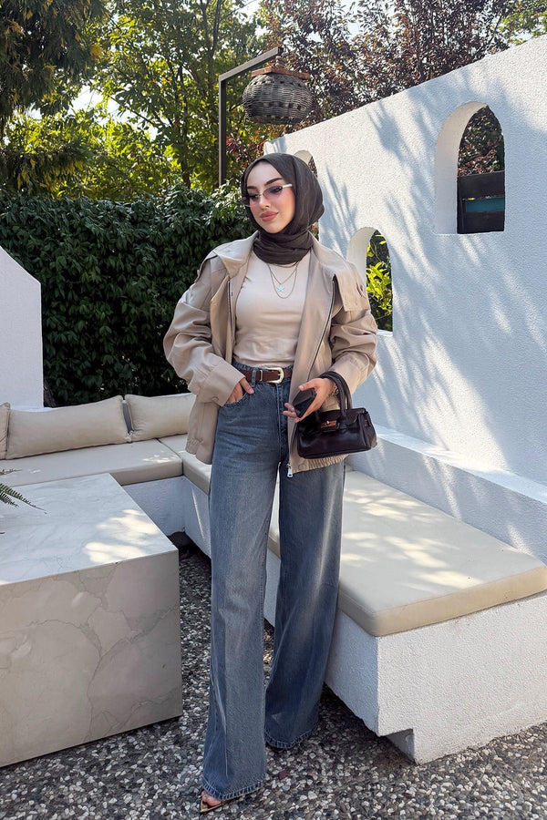 HIGH- COLLAR BOMBER JACKET