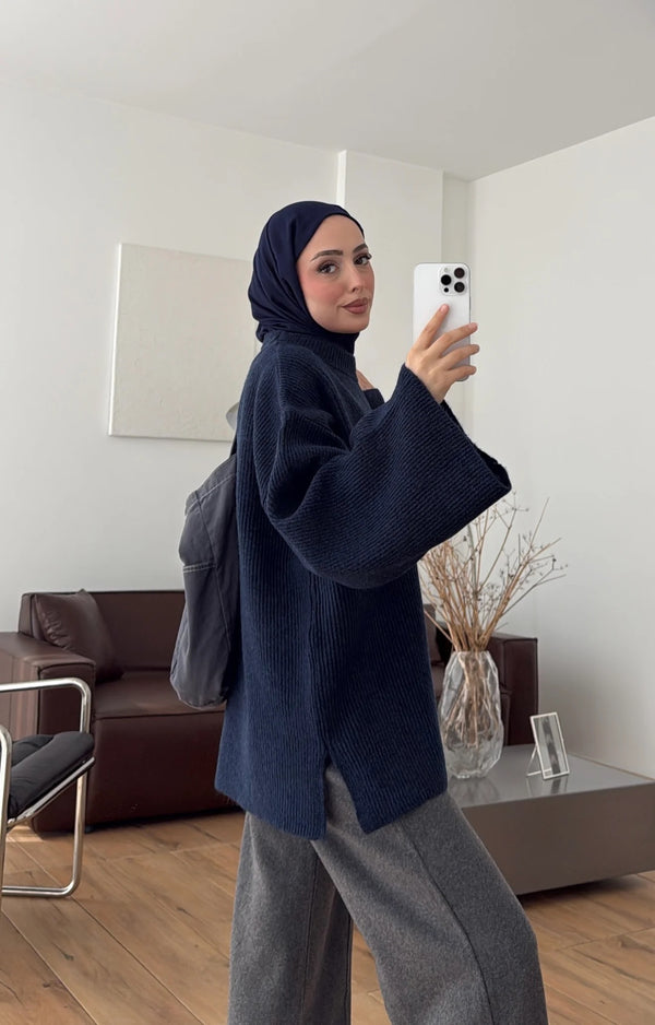 Oversized Ribbed Knit Sweater
