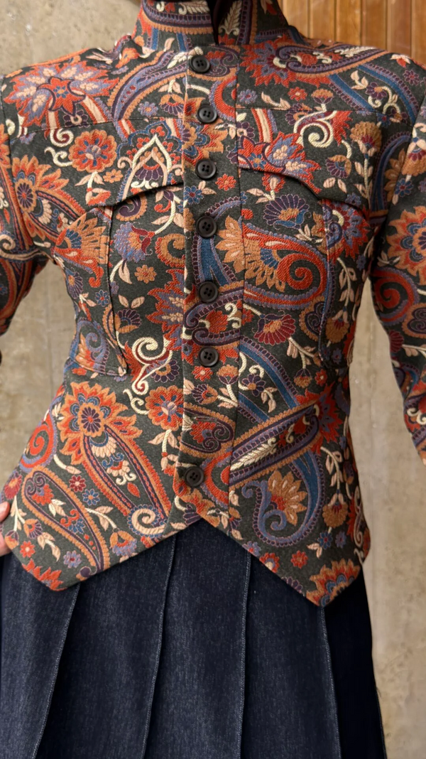Ethnic Jacquard Quilted Jacket