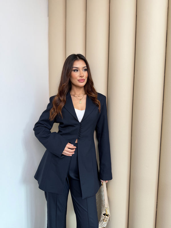 طقم بنترست بأزرار – كحلي