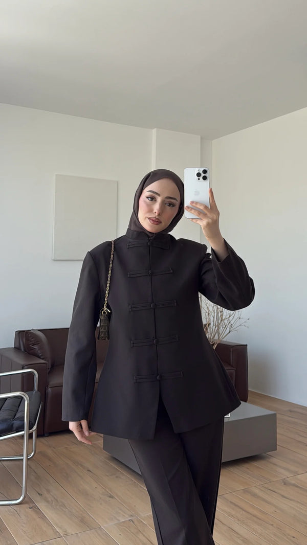 طقم القصة الصينية - بني 🟤