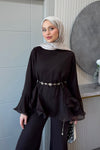 Zeena chiffon set بني