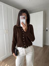Ruffle Detail Buttoned Cardigan