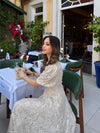 Balon Sleeve Dantel Dress