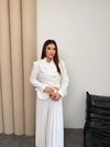 طقم بليزر مع تنورة كسرات