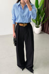 بنطلون اسود Classic Pleated Elegance