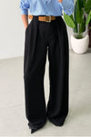 بنطلون اسود Classic Pleated Elegance