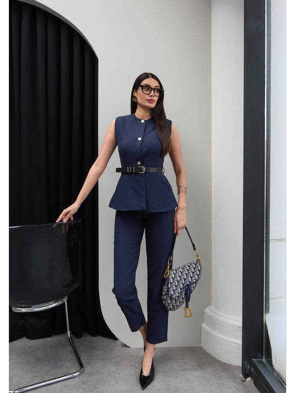 طقم vest انيق مع حزام