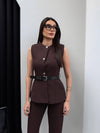 طقم vest انيق مع حزام