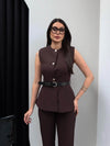 طقم vest انيق مع حزام