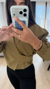 BELT DETAILED CROP JACKET
