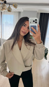 BELT DETAILED CROP JACKET