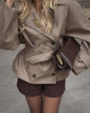 Checked Short Trenchcoat