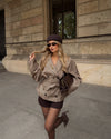 Checked Short Trenchcoat