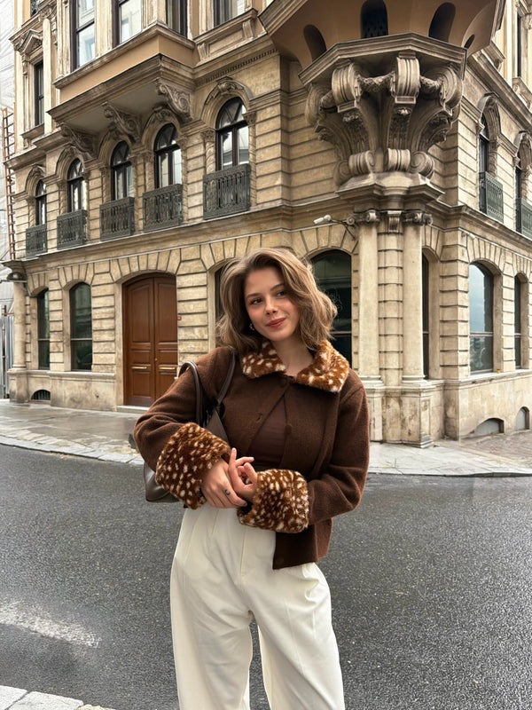 Faux Fur Collar Jacket