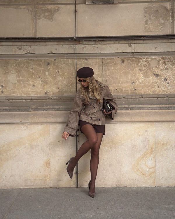 Checked Short Trenchcoat