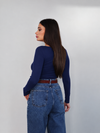 Boat Neck Long Sleeve Top