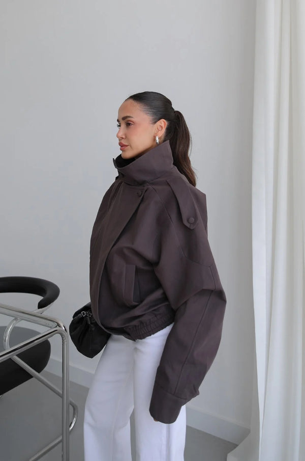 HIGH- COLLAR BOMBER JACKET