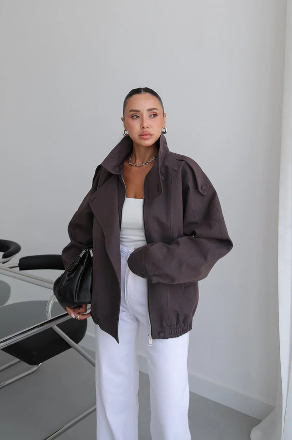HIGH- COLLAR BOMBER JACKET