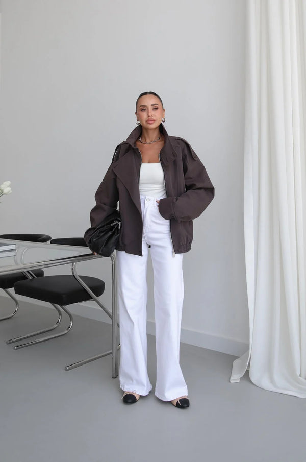 HIGH- COLLAR BOMBER JACKET