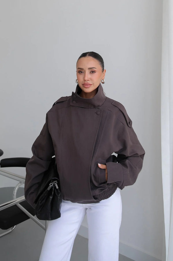 HIGH- COLLAR BOMBER JACKET
