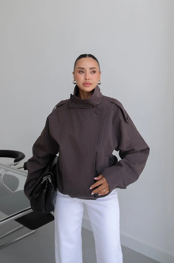 HIGH- COLLAR BOMBER JACKET