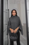 Turtleneck Poncho Sweater