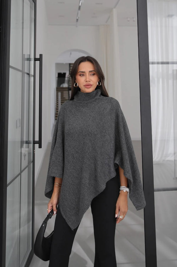Turtleneck Poncho Sweater